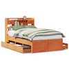 vidaXL Letto Libreria senza Materasso Marrone Cera 120x200 cm in Pino