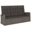 vidaXL Panca Giardino Reclinabile con Cuscini 173cm Polyrattan Grigio