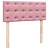 vidaXL Struttura Letto Pouf con Materasso Rosa 120x200 cm Velluto