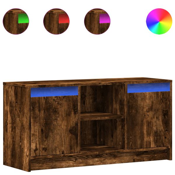 vidaXL Mobile Porta TV con LED Rovere Fumo 100x34x50 cm in Truciolato