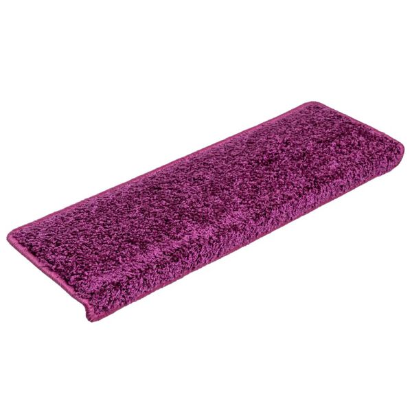 vidaXL Tappetini per scale 10 pz 65x21x4 cm Viola Bordo rettangolare