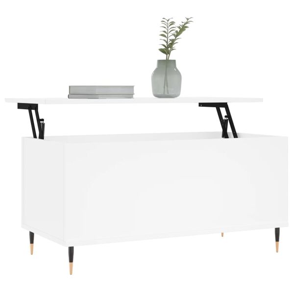 vidaXL Tavolino da Salotto Bianco 90x44,5x45 cm in Legno Multistrato