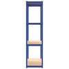 vidaXL Scaffali a 4 Ripiani 4 pz Blu in Acciaio e Legno Multistrato