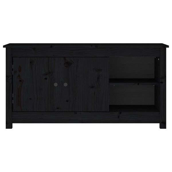 vidaXL Mobile Porta TV Nero 103x36,5x52 cm in Legno Massello di Pino