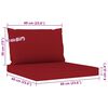 vidaXL Set Salotto da Giardino 5 pz con Cuscini Rosso Vino