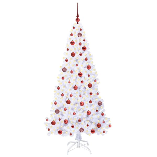 vidaXL Albero di Natale artificiale Bianco 180 cm PVC e Acciaio