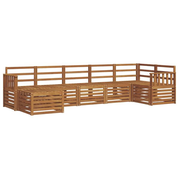 vidaXL Set divani 7 pcs Naturale Legno di Acacia Massello