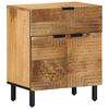 vidaXL Comodino Marrone 50x33x60 cm in Legno Massello di Mango