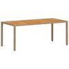 vidaXL Set Pranzo da Giardino 7 pz con Cuscini Beige Polyrattan Acacia