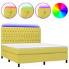 vidaXL Letto a Molle con Materasso e LED Verde 180x200 cm in Tessuto
