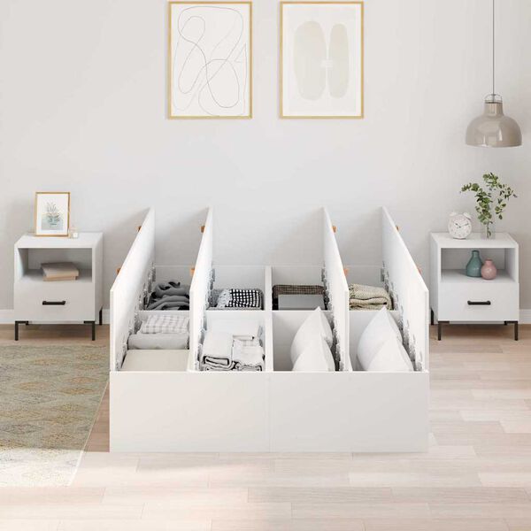 vidaXL Struttura letto con contenitore Bianco 120 x 190 cm