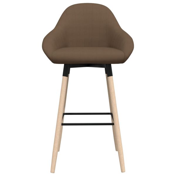 vidaXL Sgabello da Bar Marrone in Tessuto