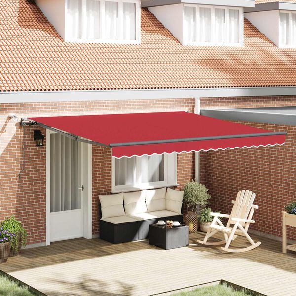 vidaXL Tessuto per Tenda con Rosso 400 &times; 350 cm Poliestere