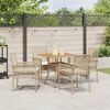 vidaXL Set da Pranzo per Giardino 5 pcs Beige polyrattan