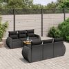 vidaXL Set Divani da Giardino con Cuscini 7pz Nero Polyrattan