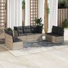 vidaXL Set Divani da Giardino 7pz con Cuscini Grigio Chiaro Polyrattan