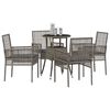 vidaXL Set da Pranzo per Giardino 5 pcs Grigio Poly Rattan