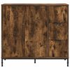 vidaXL Credenza Rovere fum&eacute; 89,5 x 33 x 82 cm Legno multistrato