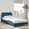 vidaXL Letto con Materasso Dover Blu 100x200 cm in Velluto