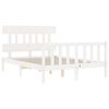 vidaXL Giroletto con Testiera Bianco Small Double Legno Massello