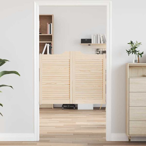 vidaXL Porte a Battente 1-Paio Design a Lamelle 80x100cm Legno di Pino