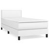 vidaXL Giroletto a Molle con Materasso Bianco 100x200 cm in Similpelle