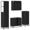 vidaXL Set di mobili per il bagno 4 pcs Rovere Nero Legno multistrato