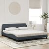 vidaXL Letto con Materasso Dover Grigio Scuro 180x200 cm in Velluto