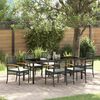 vidaXL Set da Pranzo per Giardino 7 pcs Nero polyrattan