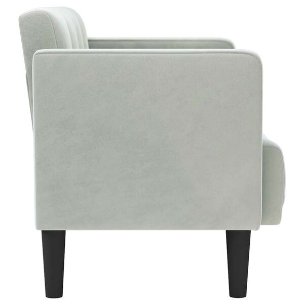 vidaXL Divano Divanetto Grigio Chiaro 111 cm in Velluto
