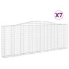 vidaXL Cesti Gabbioni ad Arco 7 pz 400x30x140/160 cm Ferro Zincato