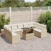 vidaXL Set Divano da Giardino 10 pcs Beige Rattan in Polipropilene