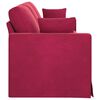 vidaXL Divano Rosso Vino 228 x 78 x 80 cm Velluto