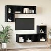 vidaXL Set mobile TV 4 pcs Rovere Nero Legno multistrato