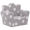vidaXL Divano per Bambini Grigio Chiaro con Stelle in Morbido Peluche