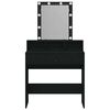 vidaXL Tavolo da Trucco con cassetto Rovere nero 80 x 41 x 144.5 cm