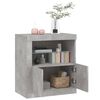 vidaXL Credenza con Luci LED Grigio Cemento 60,5x37x67 cm