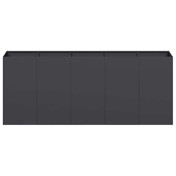 vidaXL Fioriera Nera 200x40x80 cm in Acciaio Laminato a Freddo