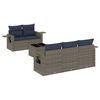 vidaXL Set Divani da Giardino 6 pz con Cuscini Grigio in Polyrattan