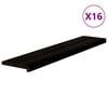 vidaXL Gradini 16 pz Marrone-nero 120x25x2 cm Legno Massello Rovere