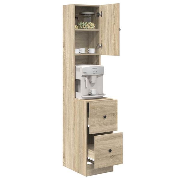vidaXL Mobile da cucina Beige 35 x 50 x 180 cm Legno multistrato