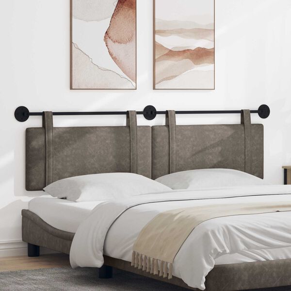 vidaXL Testata appesa Tinta unita Grigio 170 x 55 x 5 cm PU Antico
