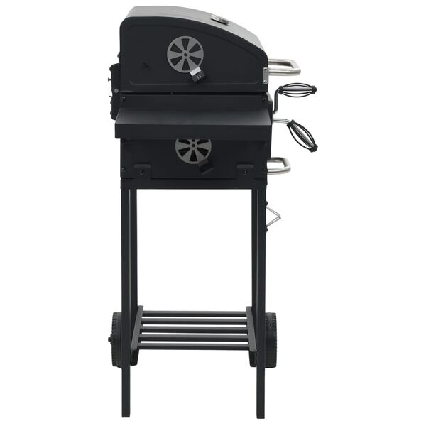 vidaXL Barbecue a Carbonella con Ripiano Inferiore Nero