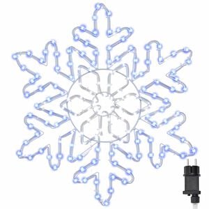 vidaXL Fiocco di Neve di Natale 156 LED Blu 55,5 x 55,5 x 0,75 cm PVC