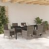 vidaXL Set da Pranzo per Giardino con cuscino 7 pcs Grigio polyrattan