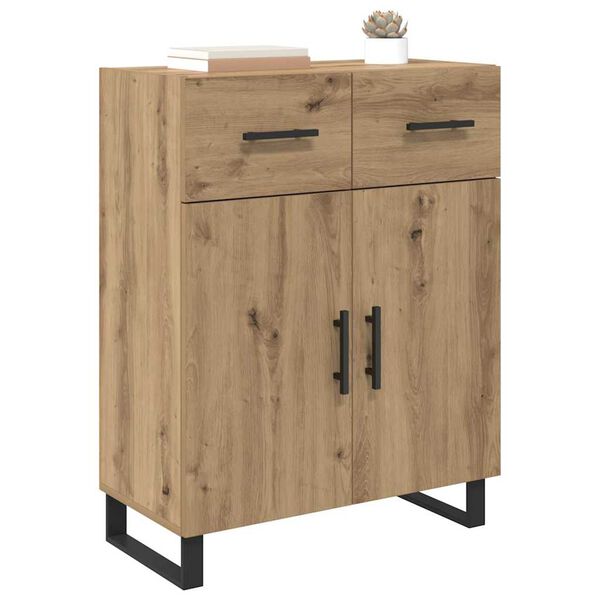 vidaXL Credenza Rovere artigianale 69,5 x 34 x 90 cm Legno multistrato