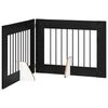 vidaXL Cancello per cani pieghevole con supporti 2 pz Rovere Nero