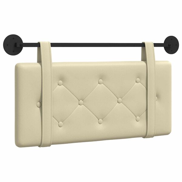 vidaXL Testata appesa Montaggio a parete Crema 90 cm Pelle Sintetica
