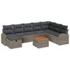 vidaXL Set Divano da Giardino con cuscino 9 pcs Grigio polyrattan