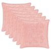vidaXL Federa 6 pz HOUTEN Rosa 30 x 30 cm Pelliccia di Coniglio Finta